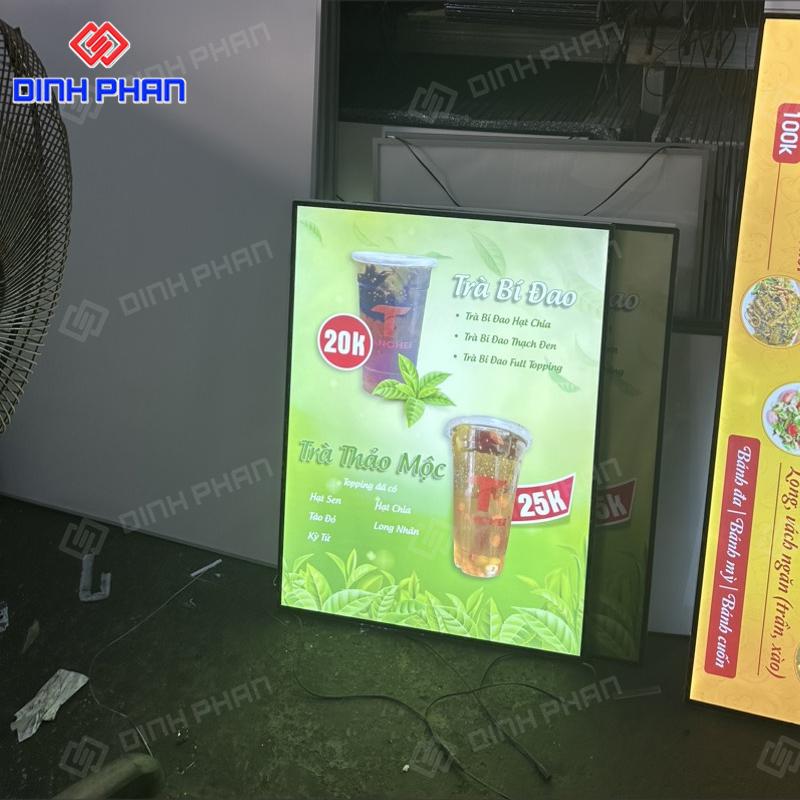 hộp đèn trà sữa in uv