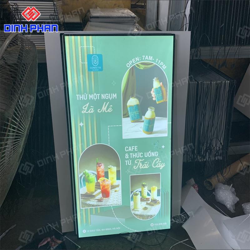 in uv hộp đèn quán trà
