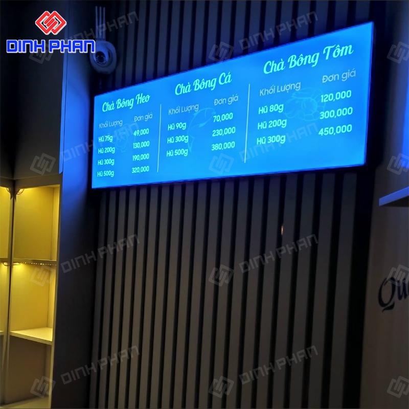sản phẩm hộp đèn menu