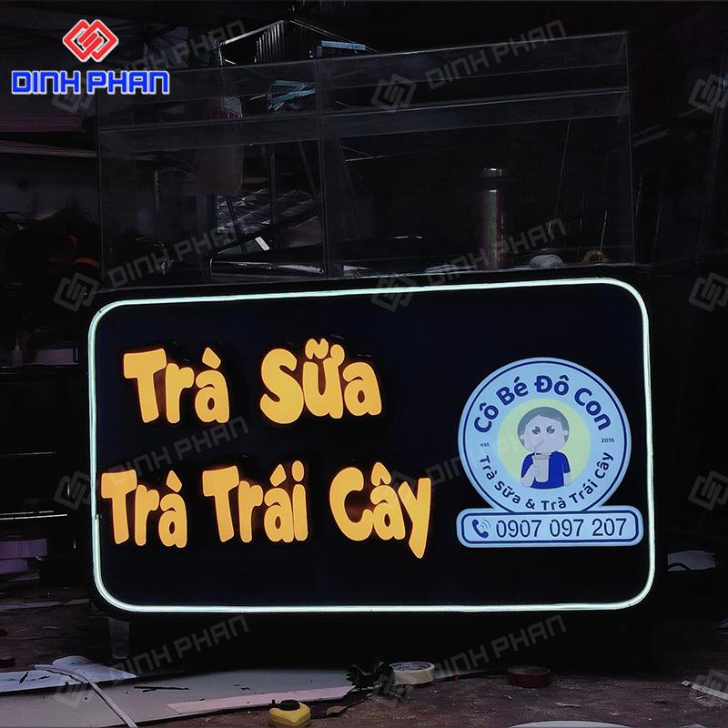 sản phẩm hộp đèn quảng cáo trà sữa