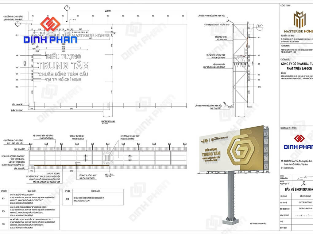 THI CÔNG BIỂN HIỆU BỔ SUNG CHO KĐT THE GLOBAL CITY (6) he thong bien quang cao